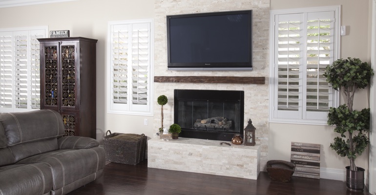 white shutters in Minneapolis living room